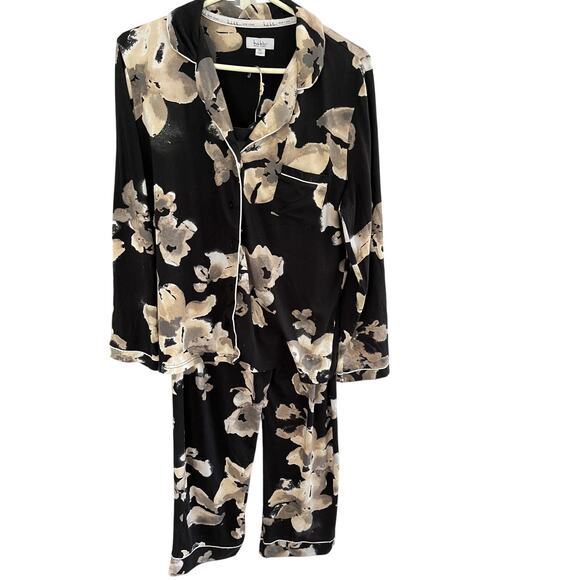 Nicole Miller Other - Nicole Miller Womens XL Pajama Set Black Floral Cottagecore Coastal Grandma